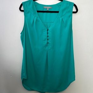 Daniel Rainn Turquoise sleeveless blouse